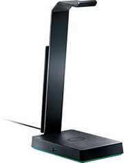 cooler master gs750 rgb headset stand with soundcard and qi charger photo