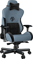 anda seat gaming chair t pro ii light blue black fabric with alcantara stripes photo