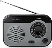 nedis rdfm1340gy fm am radio 18 w carrying handle grey black photo