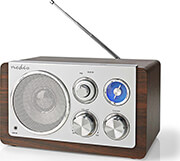 nedis rdfm5110bn fm radio table design 15w brown silver photo