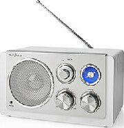 nedis rdfm5110wt fm radio table design 15w silver white photo