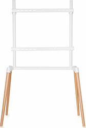 nedis tvsm7250wt tv floor stand 60 75 up to 40 kg scandanavian design white beech photo