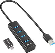 sharkoon 4 port usb 32 gen1 alu hub black photo