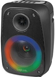 logilink sp0058 mobile bluetooth speaker with party light tws 10 w black photo