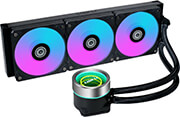 lian li galahad ii trinity 360 black aio gpu liquid cooler with argb fans photo