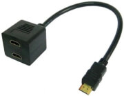 techly 304673 video splitter cable hdmi m to 2 x hdmi f photo