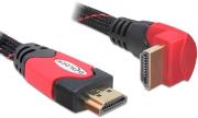 delock 82686 high speed hdmi with ethernet cable male angled male straight 2m photo