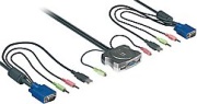 level one kvm 0204 2 port usb cable kvm switch audio photo