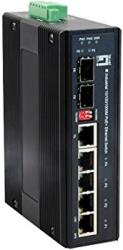 level one ies 0620 industrial gigabit ethernet switch 4x 8023af at poe 1 sfp 1 combo photo