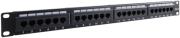 goobay 93866 24 port unshielded cat6 1u 19 patch panel black photo