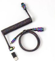 kalodio keychron cab 7 spiral usb c to usb c rainbow plated angled black 108m cab 7 photo