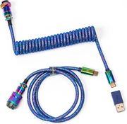 kalodio keychron cab 6 spiral usb c to usb c rainbow plated angled blue 108m cab 6 photo