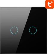 Avatto ZTS02-EU-B2 Zigbee 2 Channel Light Wall Touch Switch Black