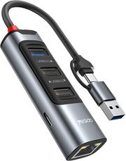 yesido hb21 usb usb c hub 5in1 grey photo yesido hb21 usb usb c hub 5in1 grey photo