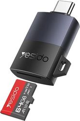 yesido gs37 usb c card reader microsd black photo