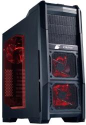 case ms tech x3 crow black with red led fans photo