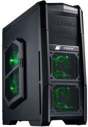 case ms tech x4 crow black with green led fans photo