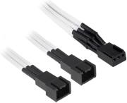 nzxt 3 pin y cable 30cm black hsg sleeved white photo
