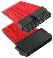 bitfenix 24 pin atx extension 30cm sleeved red black photo