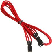 bitfenix 3 pin extension 60cm sleeved red black photo
