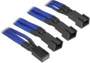 bitfenix 3 pin to 3x 3 pin adapter 60cm sleeved blue black photo