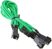 bitfenix 3 pin to 3x 3 pin adapter 60cm sleeved green black photo