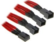bitfenix 3 pin to 3x 3 pin adapter 60cm sleeved red black photo