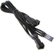 bitfenix 3 pin to 3x 3 pin adapter 60cm sleeved black black photo