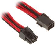 bitfenix 6 pin pcie extension 45cm sleeved black red black photo