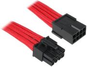 bitfenix 8 pin eps12v extension 45cm sleeved red black photo