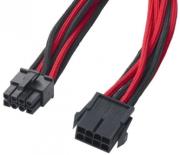 bitfenix 8 pin eps12v extension 45cm sleeved black red photo