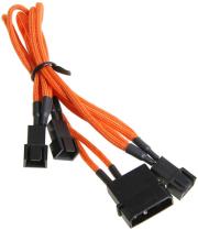 bitfenix molex to 3x 3 pin 5v adapter 20cm sleeved orange black photo