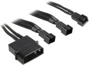 bitfenix molex to 3x 3 pin 5v adapter 20cm sleeved black black photo