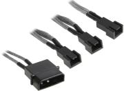 bitfenix molex to 3x 3 pin 5v adapter 20cm sleeved silver black photo