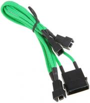bitfenix molex to 3x 3 pin 7v adapter 20cm sleeved green black photo