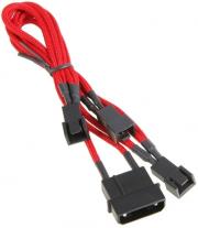 bitfenix molex to 3x 3 pin 7v adapter 20cm sleeved red black photo