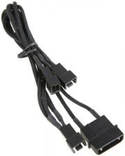 bitfenix molex to 3x 3 pin 7v adapter 20cm sleeved black black photo