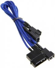 bitfenix molex to 3x 3 pin adapter 20cm sleeved blue black photo