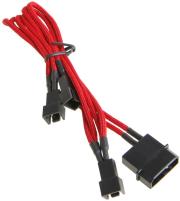 bitfenix molex to 3x 3 pin adapter 20cm sleeved red black photo
