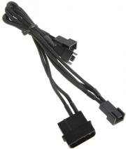 bitfenix molex to 3x 3 pin adapter 60cm sleeved black black photo