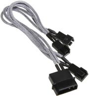 bitfenix molex to 3x 3 pin adapter 20cm sleeved silver black photo