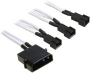 bitfenix molex to 3x 3 pin adapter 20cm sleeved white black photo