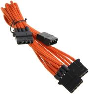 bitfenix molex to 3x molex adapter 55cm sleeved orange black photo