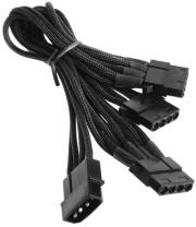 bitfenix molex to 3x molex adapter 55cm sleeved black black photo