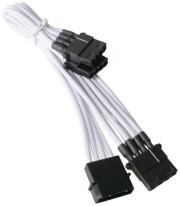 bitfenix molex to 3x molex adapter 55cm sleeved white black photo