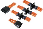 bitfenix molex to 4x sata adapter 20cm sleeved orange black photo