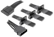 bitfenix molex to 4x sata adapter 80cm sleeved black black photo