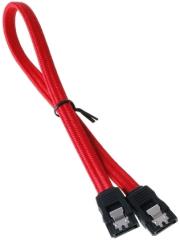 bitfenix sata 3 cable 30cm sleeved red black photo