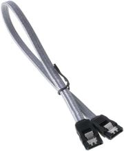 bitfenix sata 3 cable 30cm sleeved silver black photo