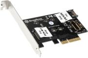 silverstone ecm20 dual m2 to pci e x4 sata 6g adapter card photo